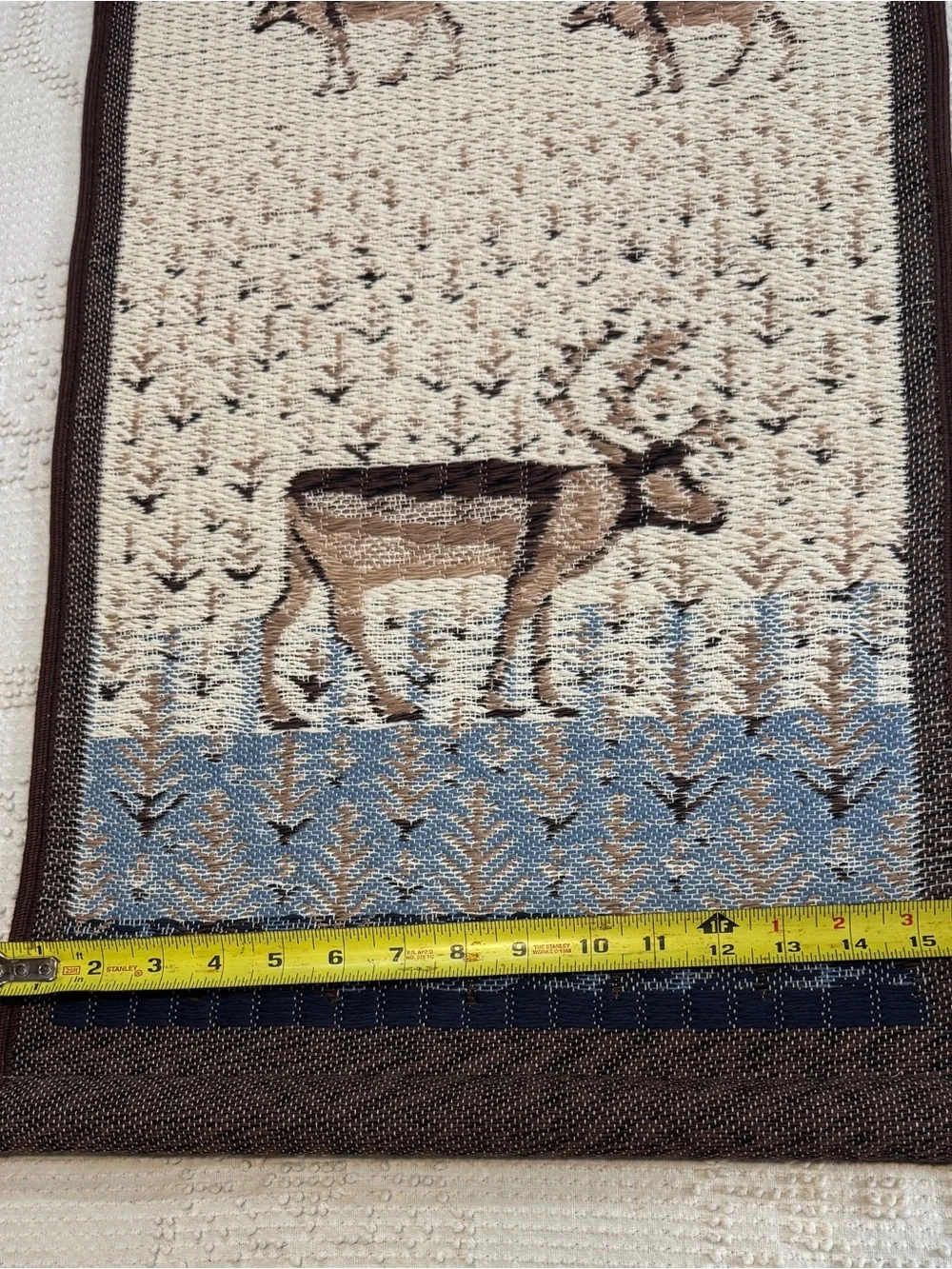 New HANHISALON KUTOMO OY Woven Finnish Wall Hanging Winter/Reindeers Design